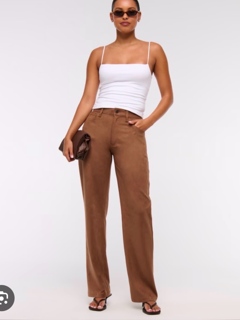 Abercrombie and Fitch 90’s Relaxed High Rise Faux Suede pant size 14/32
